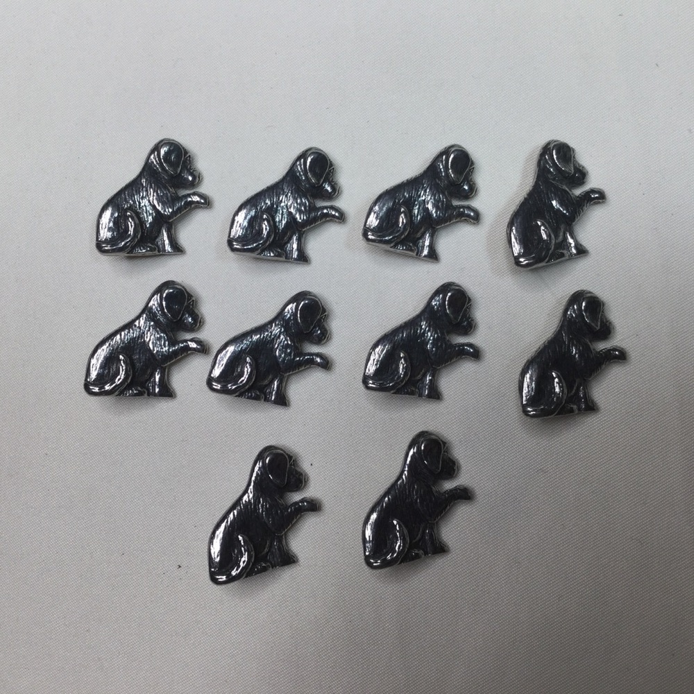 Vintage 90s Danforth Pewter Set Of 10 Dog Buttons